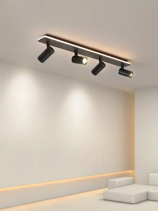 Modern black metal led ceiling lamp with four adjustable spotlights for living room decorbites led ceiling light