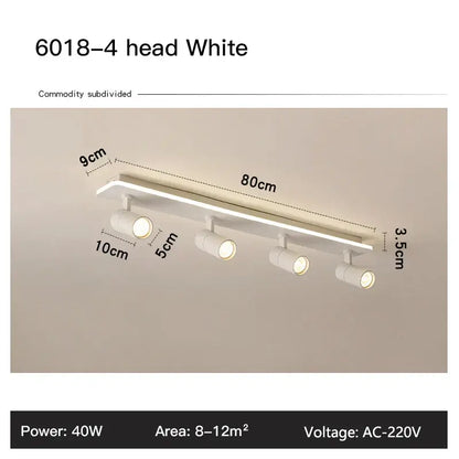 Modern black metal led ceiling lamp with black matte finish and three adjustable spotlights for living room decorbites ceiling light