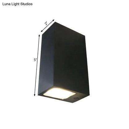 Modern black metal shade wall lamp outdoor rectangular light with illuminated square panel compatible with 110v-120v 220v-240v