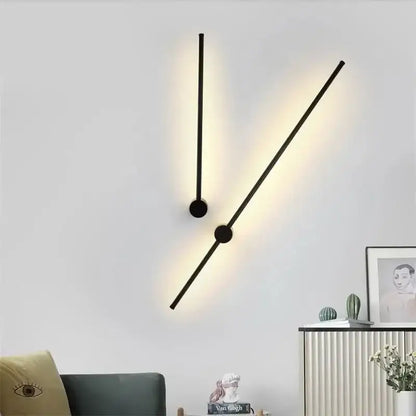 Modern black minimalist decorbites led strip wall lamp with sleek design and warm ambient lighting for staircase use