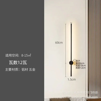 A sleek black wall lamp with a slim cylindrical design and circular accent for modern decorbites led strip lighting