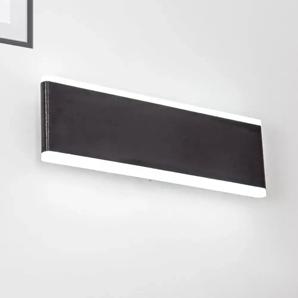 Modern black minimalist rectangle wall light fixture with sleek design for dining room maximum bulb wattage included