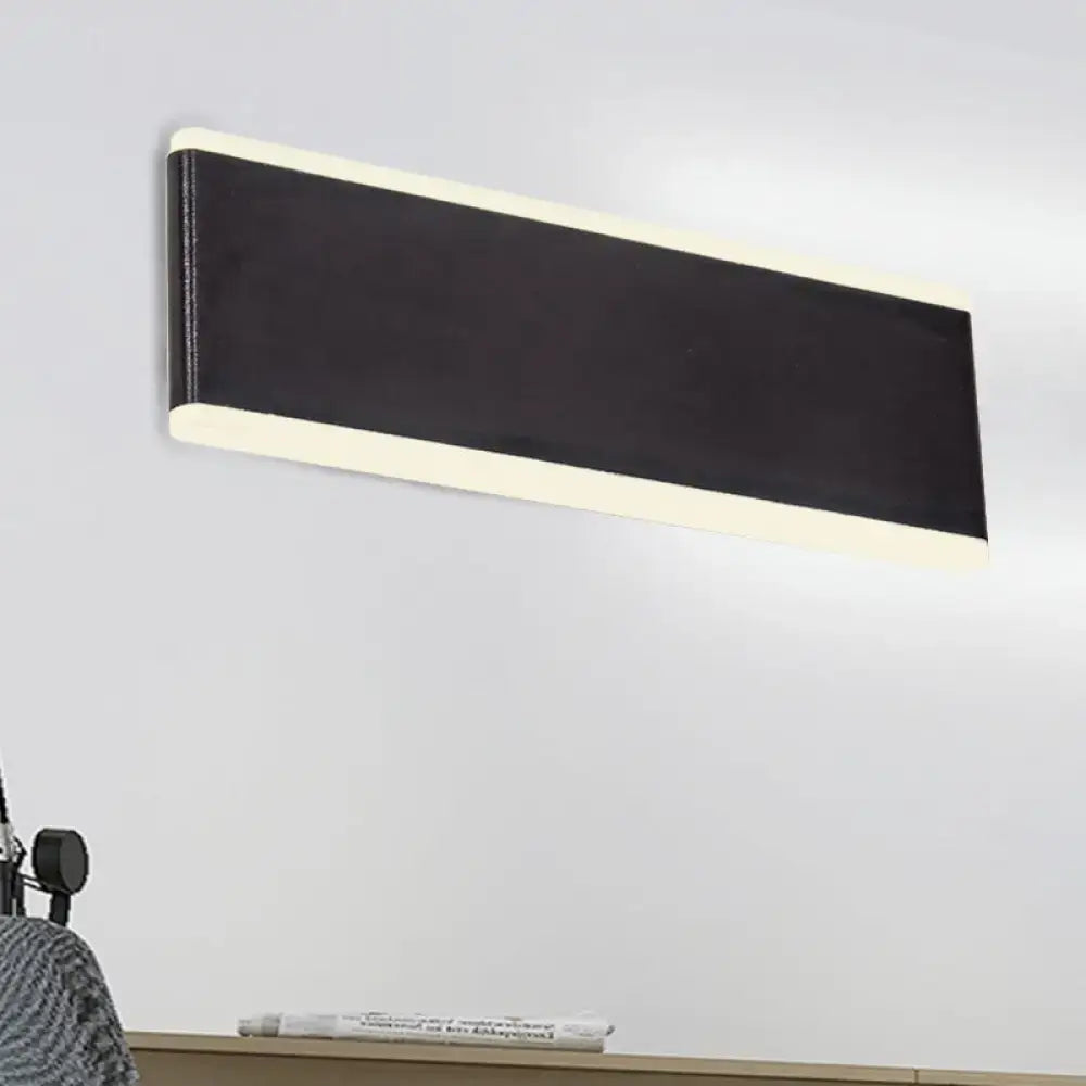 Modern black minimalist rectangular wall light fixture with soft white led illumination and maximum bulb wattage for dining room