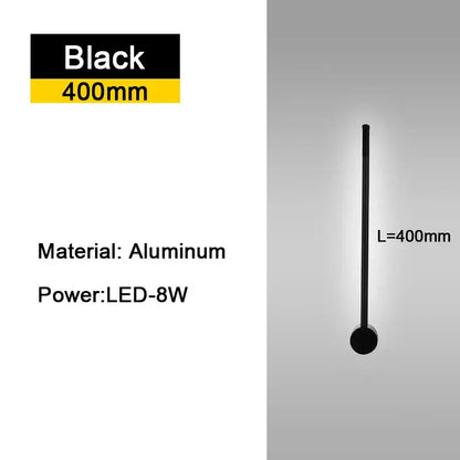 Modern black minimalist 400mm aluminum rotatable led wall sconce for bedroom with rotatable led wall light design