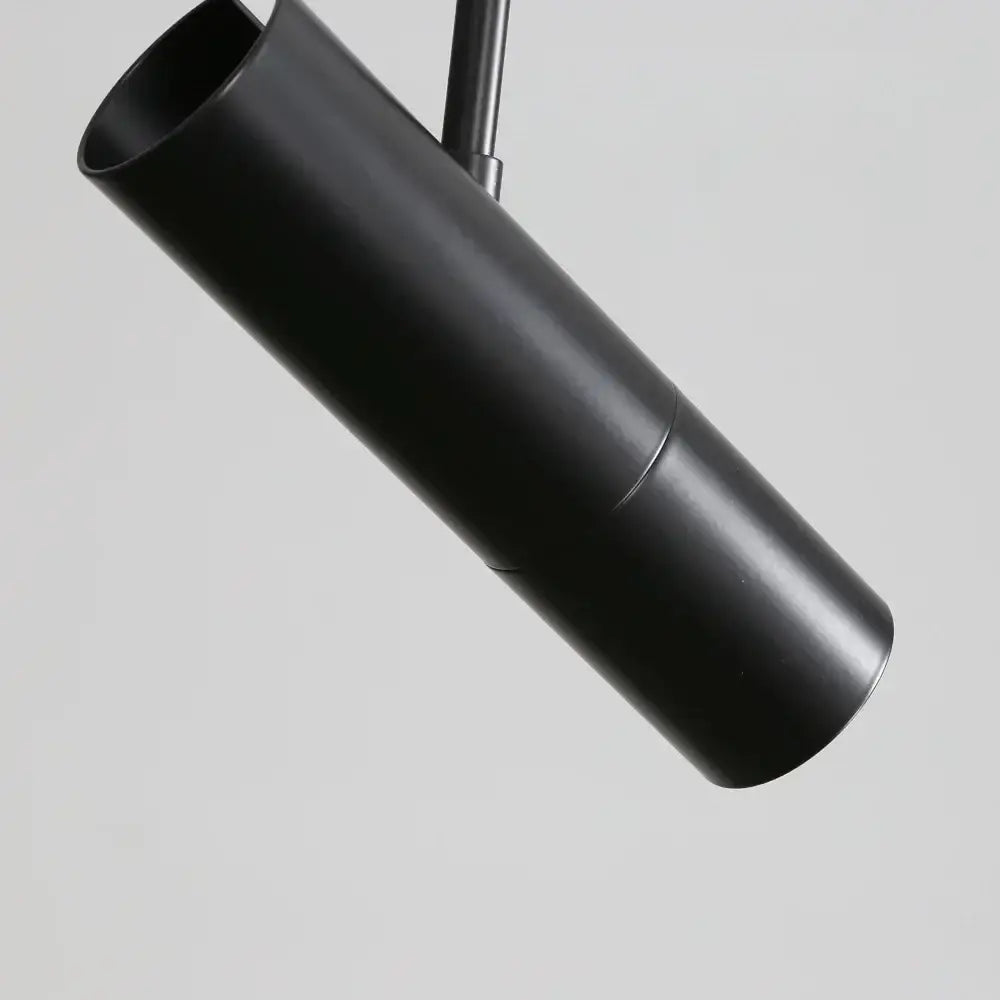 Modern black nordic pendant chandelier with a sleek matte black cylindrical track light for dining room decorbites black nordic