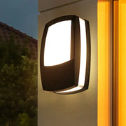 Modern black outdoor led wall lamp with sleek rectangular design and warm white led lighting mount light fixture
