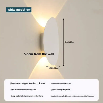White wall-mounted led sconce with sleek aluminum body and angled beams for decorbites led outdoor porch wall light