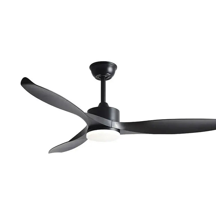 Modern black pure copper ceiling fan with sleek blades led light and remote control for energy-efficient cooling