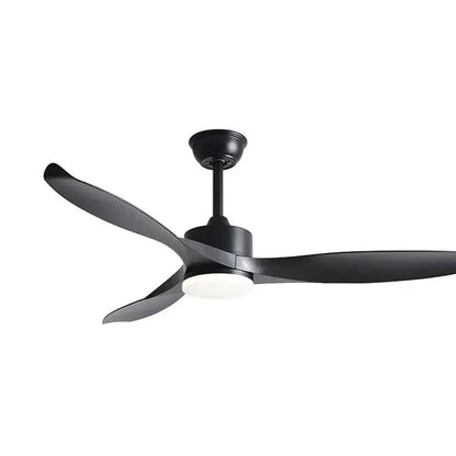 Modern black pure copper ceiling fan with sleek blades led light and remote control for energy-efficient cooling