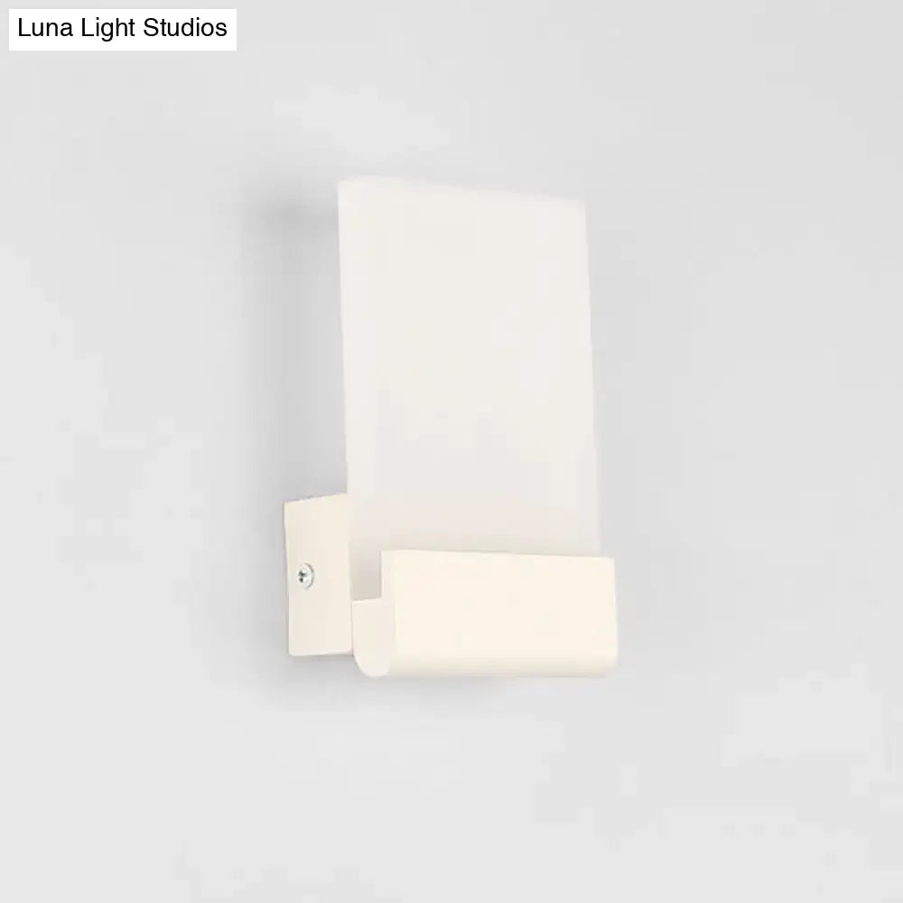 Modern black rectangle led wall sconce with matte metal base and frosted glass diffuser light bulbs included