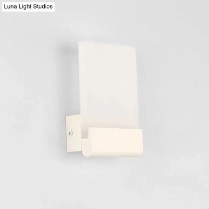Modern black rectangle led wall sconce with matte metal base and frosted glass diffuser light bulbs included