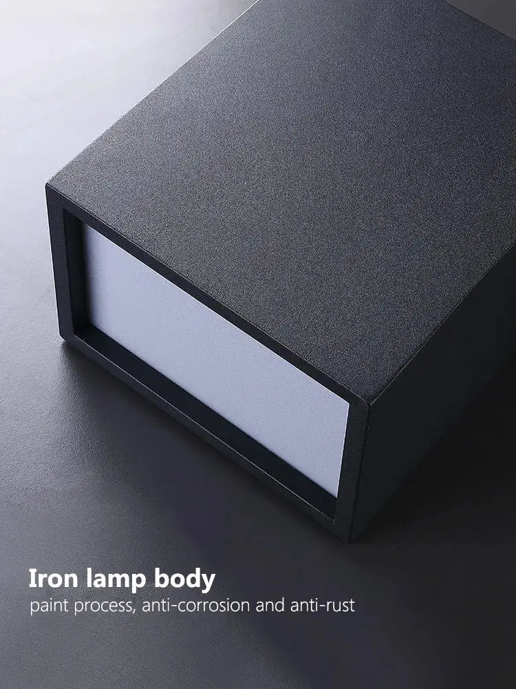 Modern black rectangular led ceiling lamp with textured iron body matte finish and anti corrosion coating for dining room decorbites led ceiling