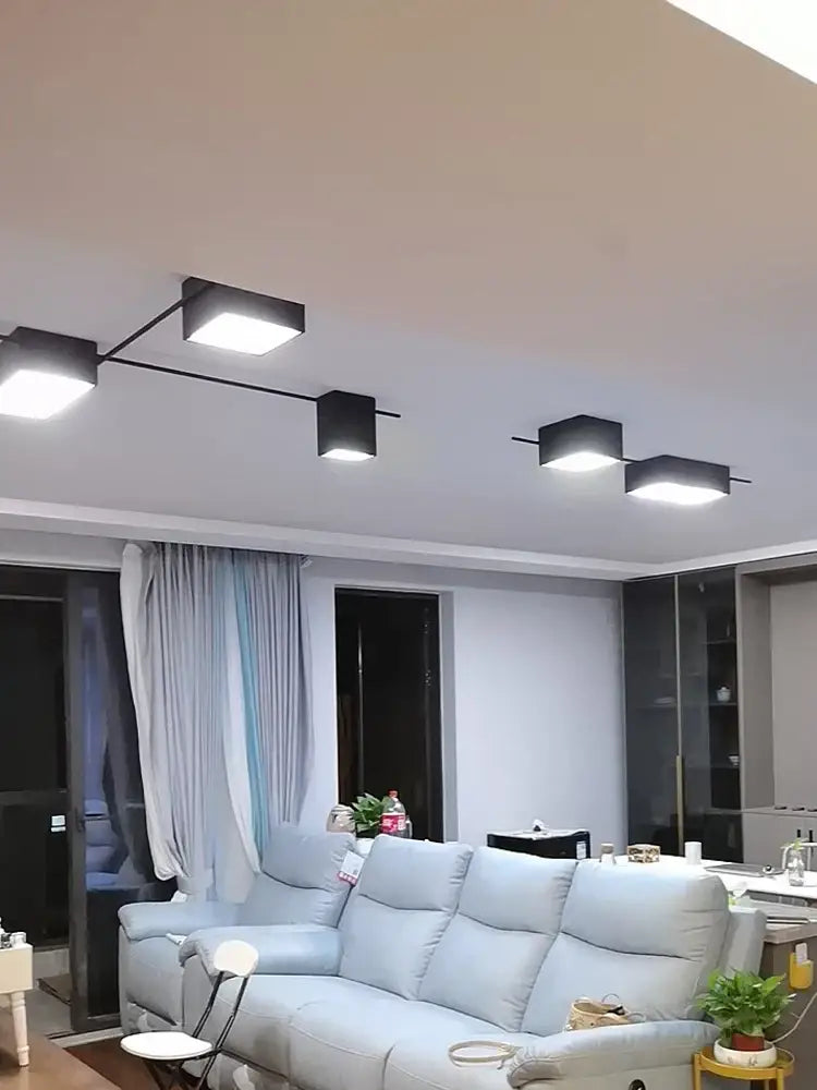 Modern black rectangular led ceiling lamp with sleek metallic arms for dining room decorbites led ceiling lighting