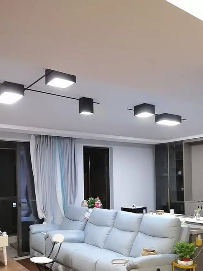 Modern black rectangular led ceiling lamp with sleek metallic arms for dining room decorbites led ceiling lighting