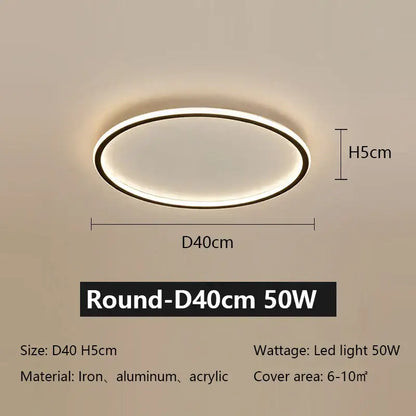 Modern black rectangular decorbites led ceiling lamp with oval-shaped warm white light frame in iron aluminum and acrylic