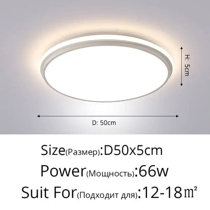 Modern black rectangular ceiling lamps for living room with a circular white decorbites led ceiling light 50cm diameter