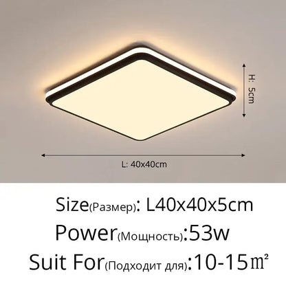 Modern black rectangular led ceiling lamps with sleek frame and warm white panel for living room decorbites led ceiling