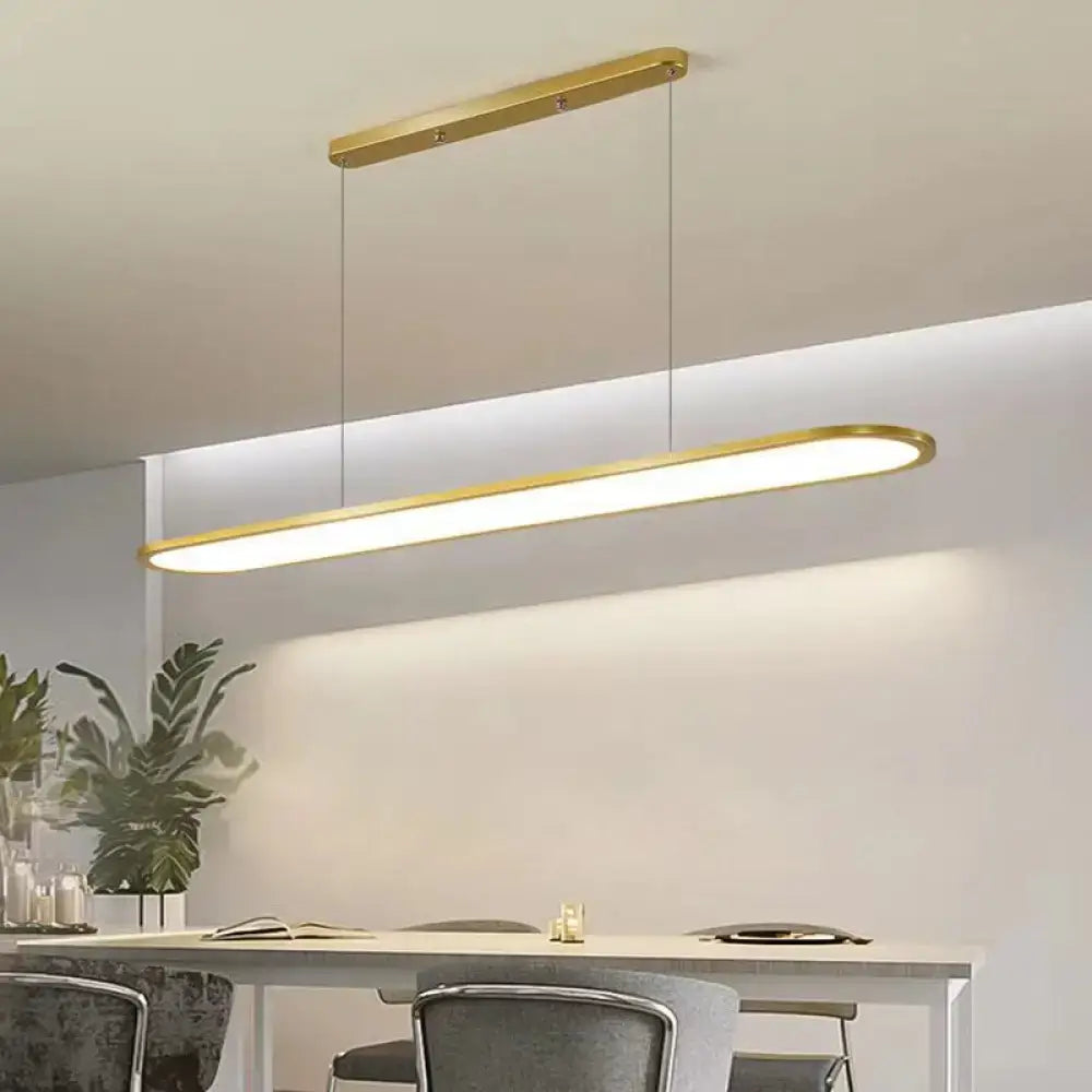 Decorbites™ gold-finished rectangular pendant light with acrylic shade and integrated led lighting featuring adjustable cord length