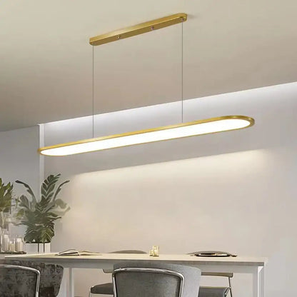 Decorbites™ gold-finished rectangular pendant light with acrylic shade and integrated led lighting featuring adjustable cord length