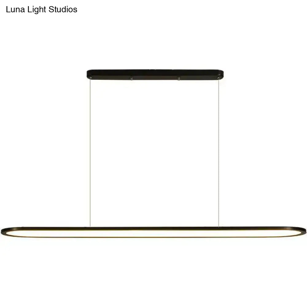 Modern black decorbites ulta-thin led island lamp with acrylic shade features sleek oval design with adjustable cord length