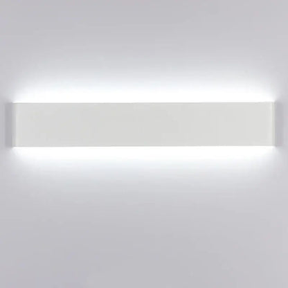 Modern white rectangular led wall lamp with sleek minimalist design for bedroom warm glow lighting