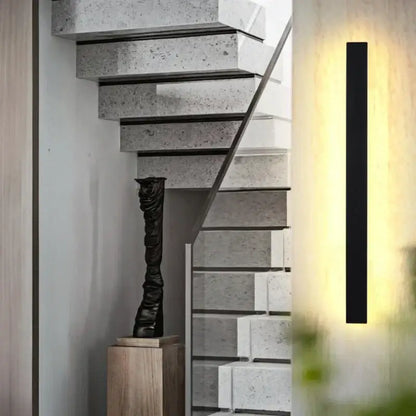 Modern black rectangular led wall light featuring a sleek minimalist design ideal for living room decorbites led wall light