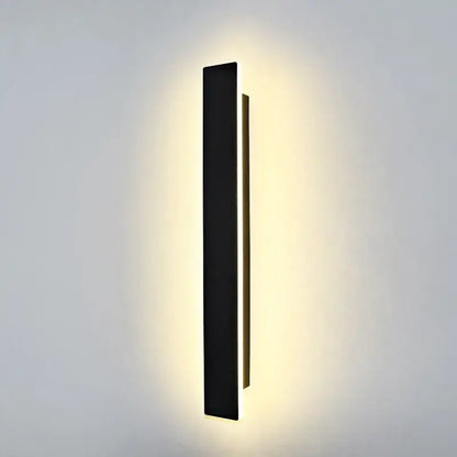 Modern black rectangular led wall light with sleek minimalist design and warm lighting for living room decorbites led wall