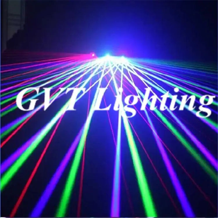 Modern black rgby dmx dmx laser projector emitting vibrant multicolored laser light beams for party room lighting