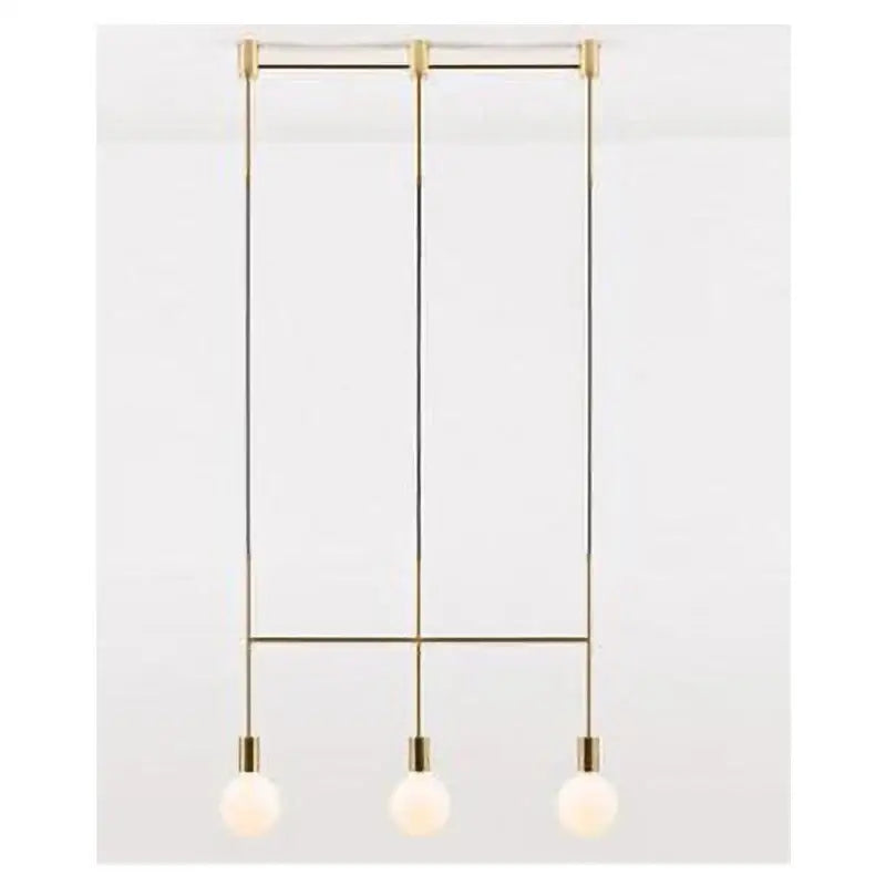 Modern black rose gold minimalist pendant light with brass frame and frosted glass bulbs for dining room decorbites black rose