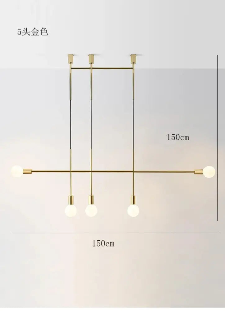 Modern black rose gold minimalist pendant light with gold-toned frame and five spherical bulbs for dining room decorbites black rose
