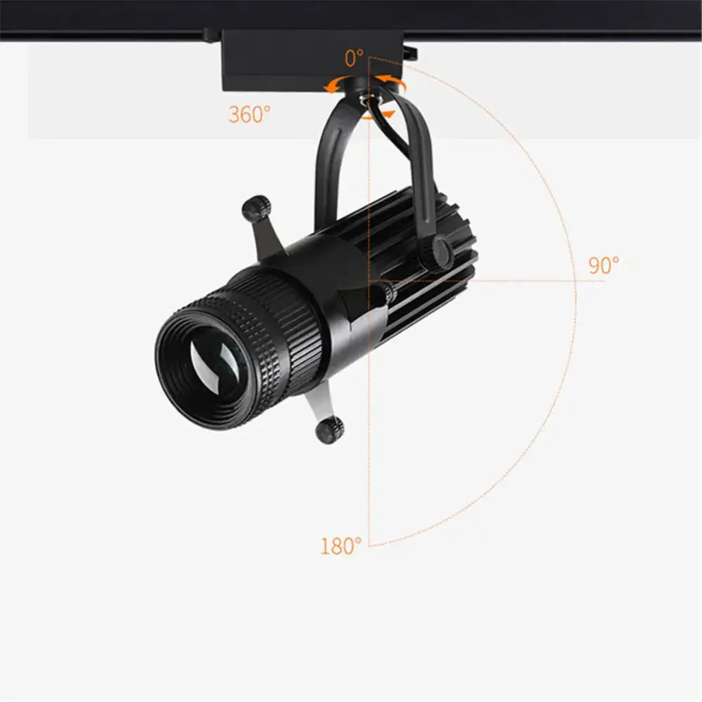 Modern black and silver decorbites adjustable led track spotlight with ribbed textured design and adjustable angles for gallery lighting