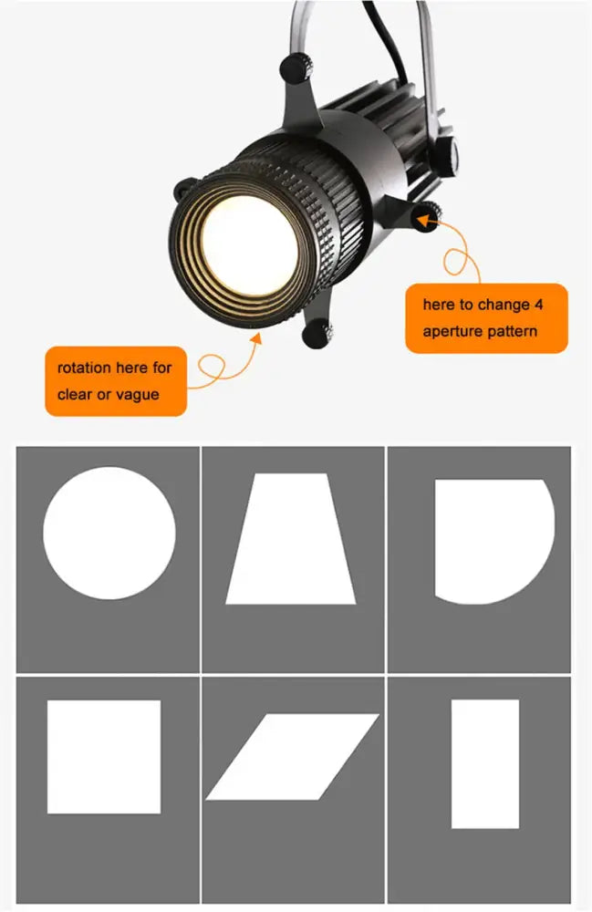 Modern black and silver decorbites adjustable led track spotlight with adjustable aperture for various light patterns