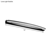 Modern style 16-inch led wall sconce in black and silver with warm white light for bathroom vanity use