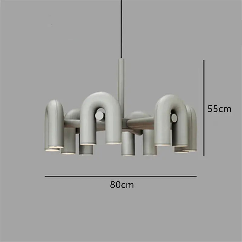 Modern gray u-shaped tube wall lamp with sleek metallic finish and minimalist design for bedroom sconce lighting