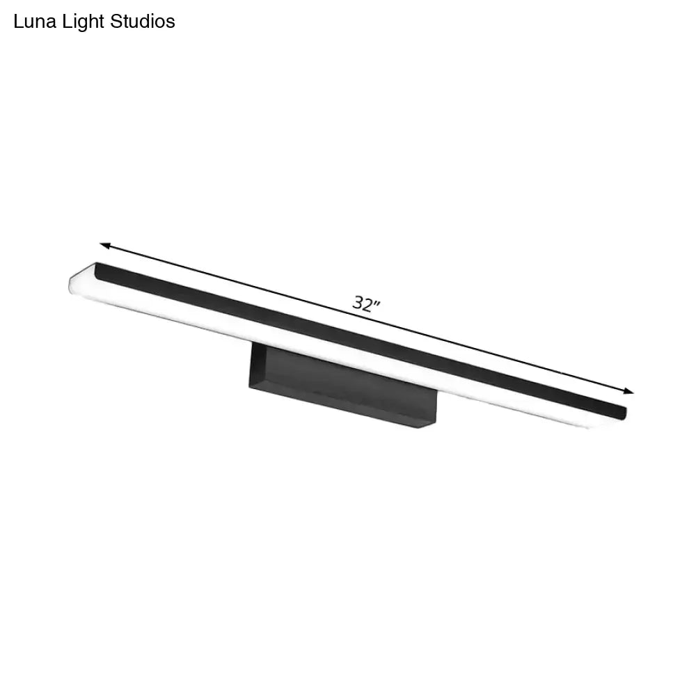Modern black silver rectangle bathroom wall vanity light aluminum with sleek black and white led design 32 inch
