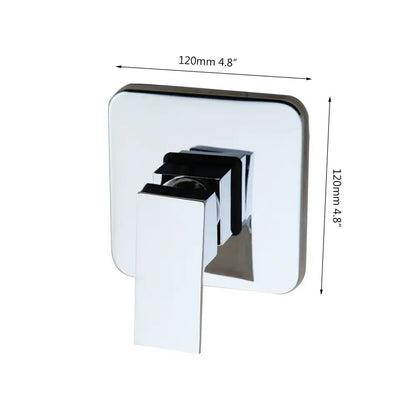 Modern black square wall mounted bathroom hook with chrome shower mixer finish and sleek minimalist black accents