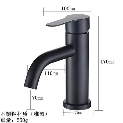 Modern black stainless steel single handle bathroom faucet with sleek matte finish by decorbites black stainless steel
