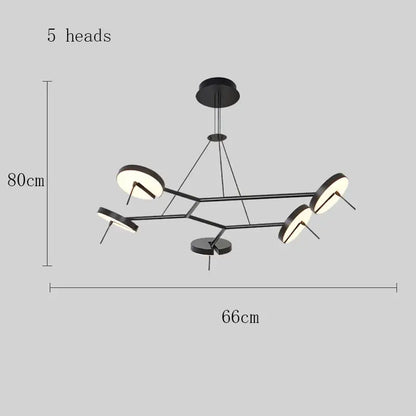 Modern black telescopic wall lamp with five circular light heads for minimalist bedroom decorbites black telescopic lighting