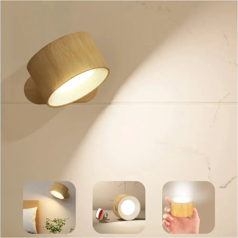 A warm-toned wooden led wall light with adjustable head featured in decorbites led wall light bedroom usb lamp