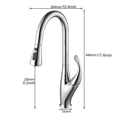Modern black touch sensor kitchen faucet with chrome finish curved spout and pull-down spray head by decorbites black touch