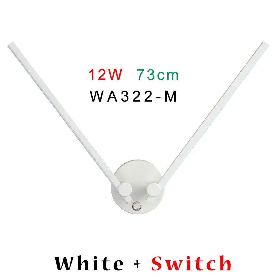White v-shaped wall light with two angled arms and central base by decorbites double arm adjustable design for bedroom decor