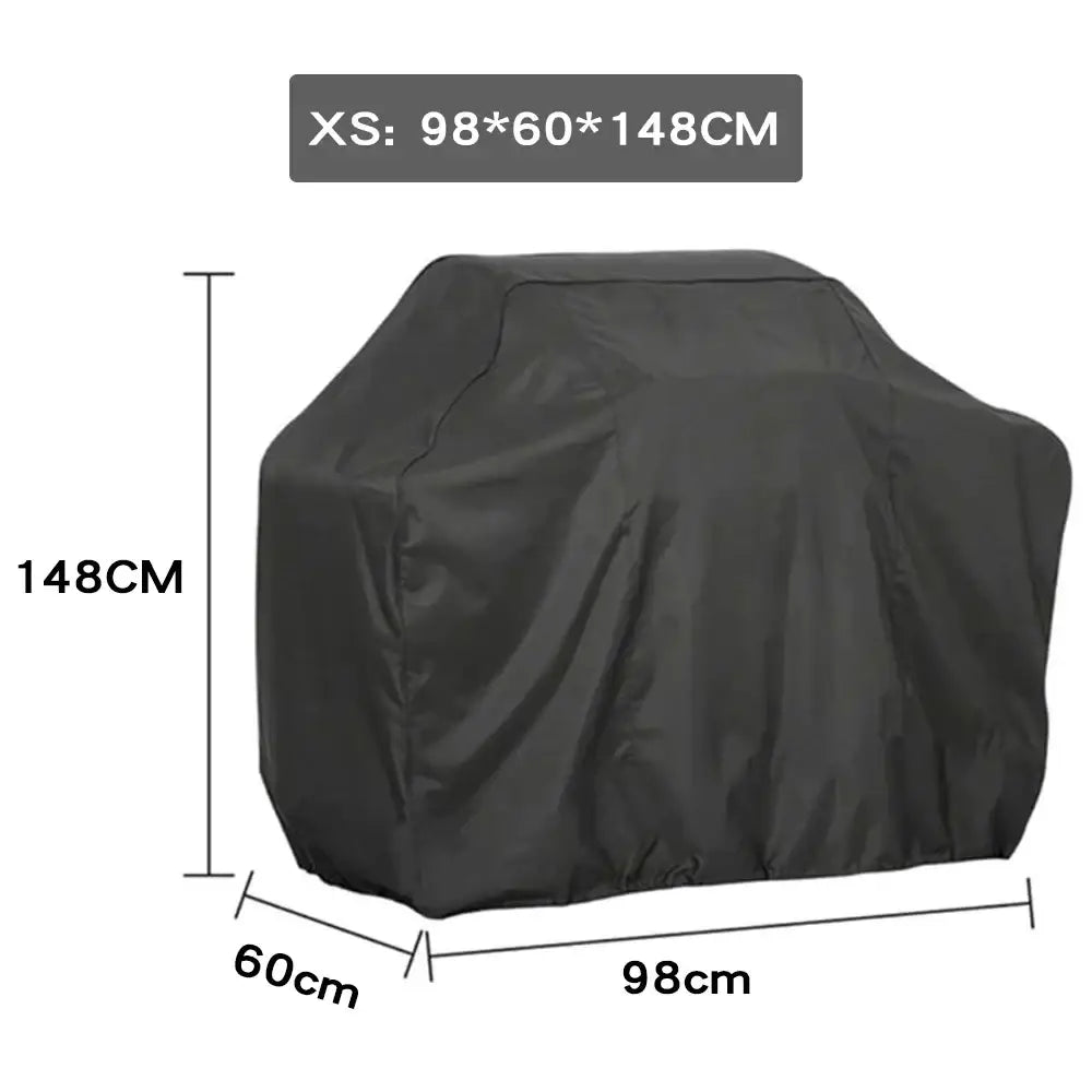 Modern black waterproof bbq grill cover 98x60x148cm protective outdoor kitchen grill cover