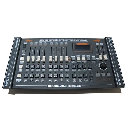Modern black and white 504-channel dmx controller with matte finish featuring multiple sliders for dj stage lighting control