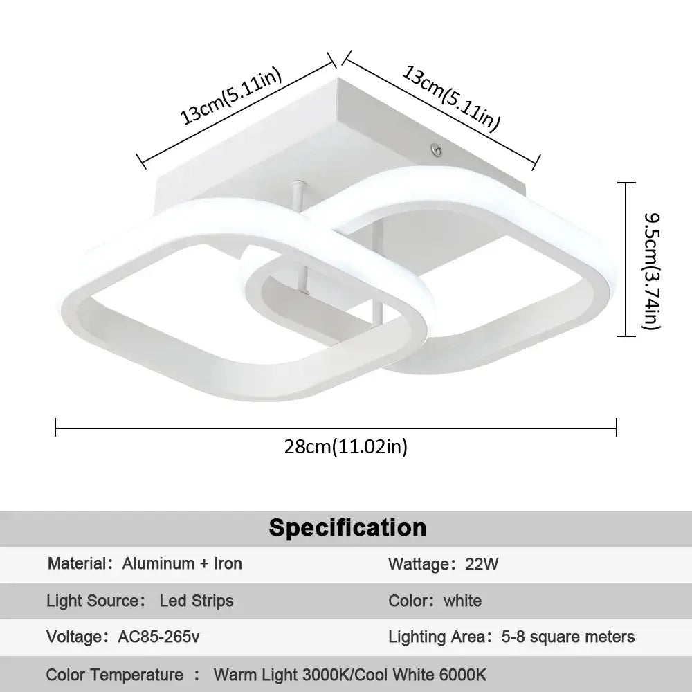 Modern black and white acrylic led ceiling lamp with sleek interlocking aluminum and iron square design for living room decorbites acrylic led