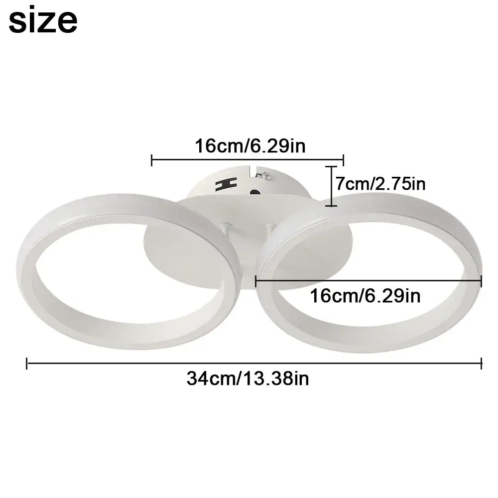 Modern black and white acrylic led ceiling lamp with two circular rings and central mounting plate for living room decorbites acrylic led lighting