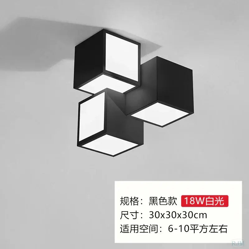 Modern black and white acrylic led ceiling light with cube design featuring illuminated panels for bedroom decorbites acrylic led ceiling