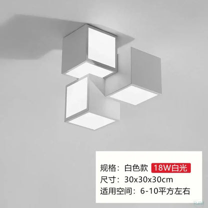 Modern black and white decorbites acrylic led ceiling light with a minimalist cube design for bedroom decor
