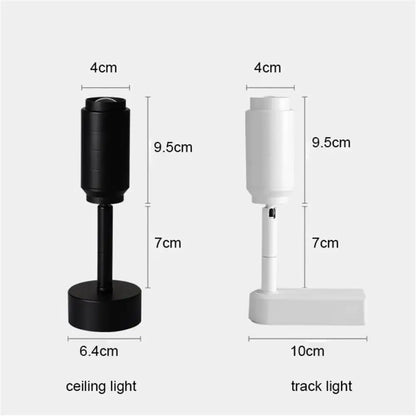 Modern black and white adjustable beam led ceiling lamp with cylindrical heads and slender stems for living room decorbites adjustable beam
