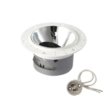 Modern black and white adjustable gu10 mr16 ceiling downlight with silver gray recessed spotlight and parabolic reflector decorbites