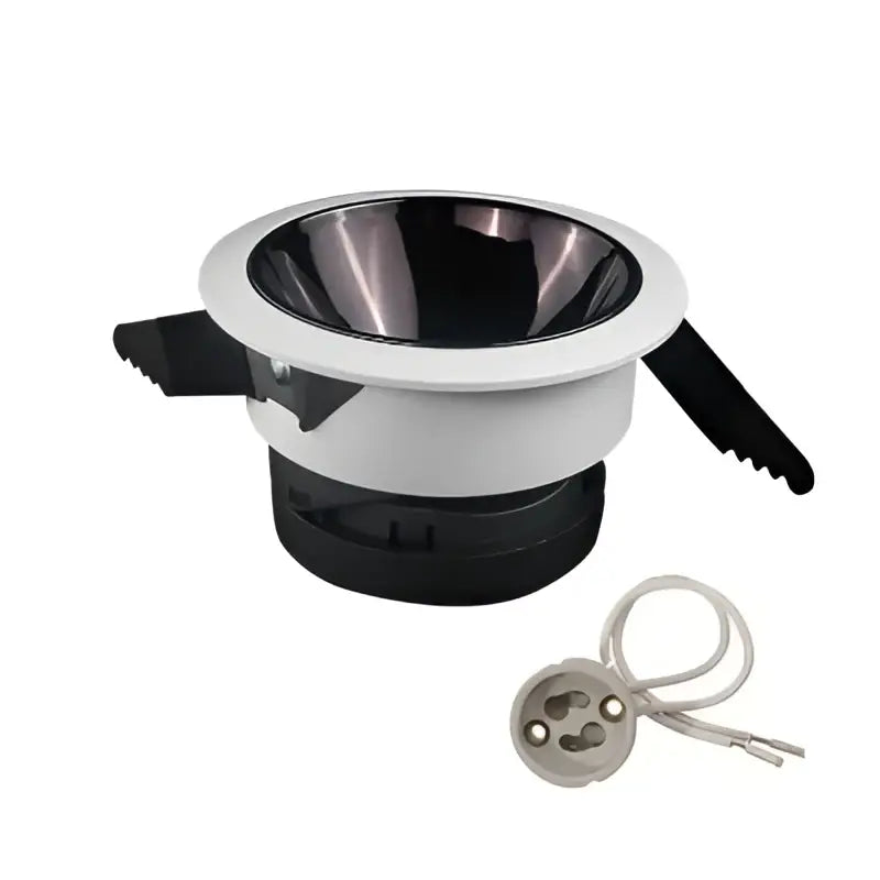 Modern black and white gu10 mr16 ceiling downlight with metallic reflective bowl interior decorbites adjustable fixture